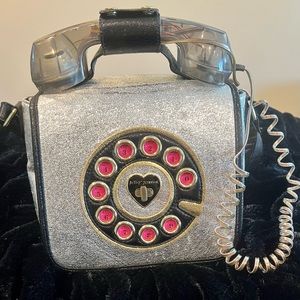 Betsy Johnson Silver Phone Bag